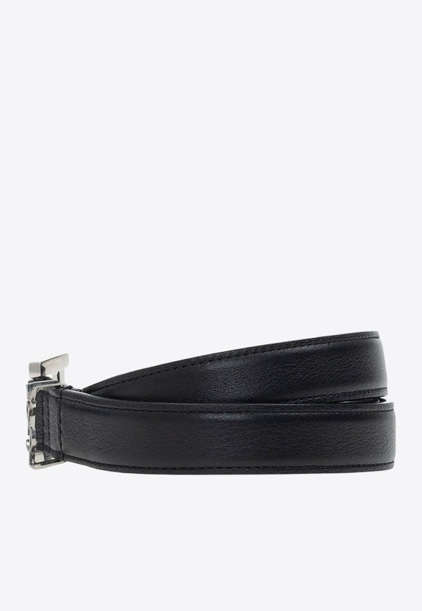 Cassandre Square Buckle Leather Belt