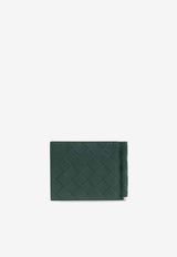 Intrecciato Leather Bi-Fold Wallet with Money Clip