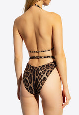 Leopard Print One-Piece Swimsuit