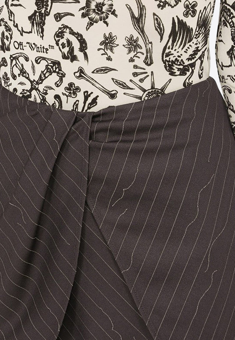 Twist Pinstripe Mini Skirt