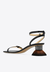 Petal 40 Brush Heel Leather Sandals