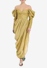Sensory Drape Off-Shoulder Midi Dress