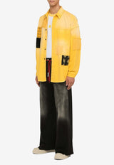 Wide-Leg Drawstring Washed Jeans