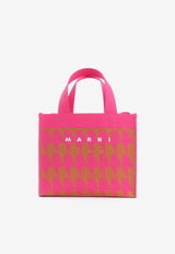 Small Houndstooth Jacquard Tote Bag