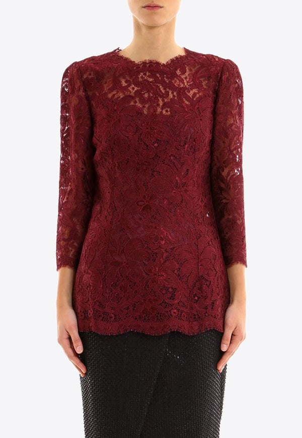Layered Lace Long-Sleeved Top