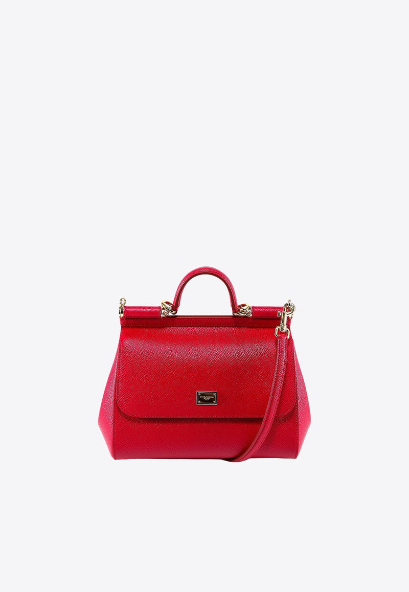 Large Sicily Top Handle Bag in Dauphine Leather