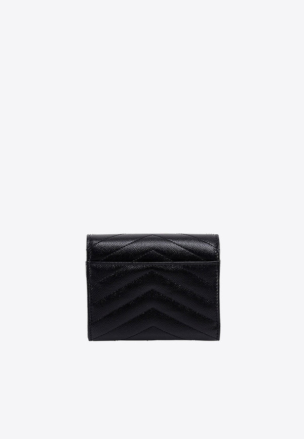 Compact Cassandre Tri-Fold Wallet in Embossed Leather
