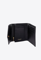 Compact Cassandre Tri-Fold Wallet in Embossed Leather