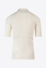 Short-Sleeved Knitted Polo T-shirt