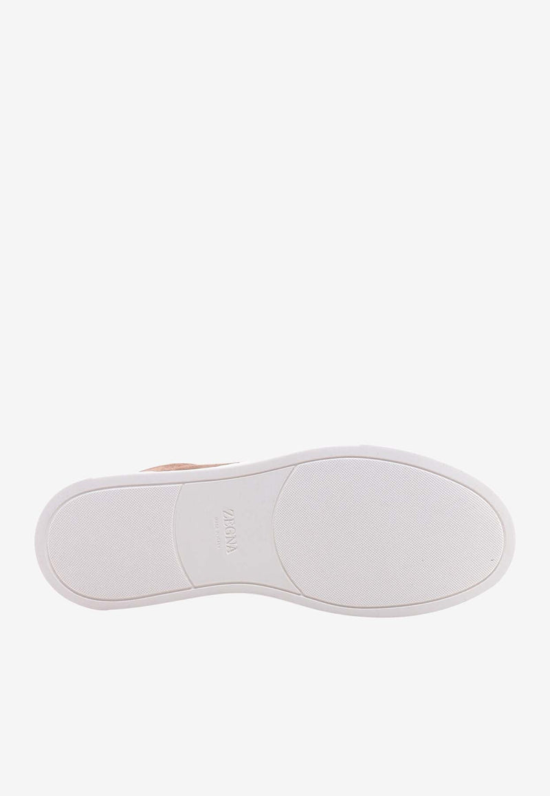 Triple Stitch Slip-On Suede Sneakers