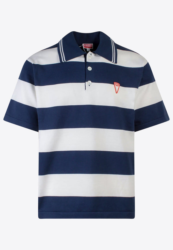 Logo Patch Striped Polo T-shirt