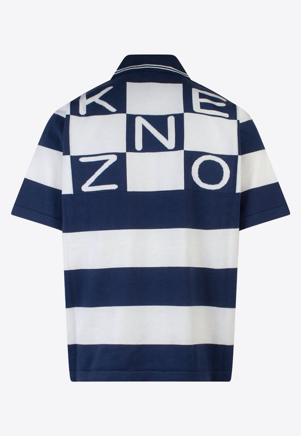 Logo Patch Striped Polo T-shirt