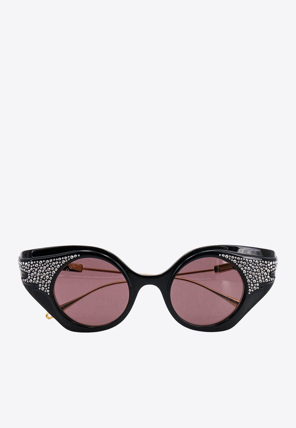 Crystal-Embellished Cat-Eye Sunglasses