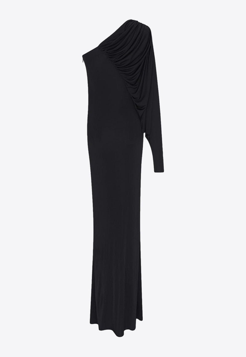 One-Shoulder Ruched Gown