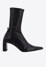 60 Pointed-Toe Leather Ankle Boots