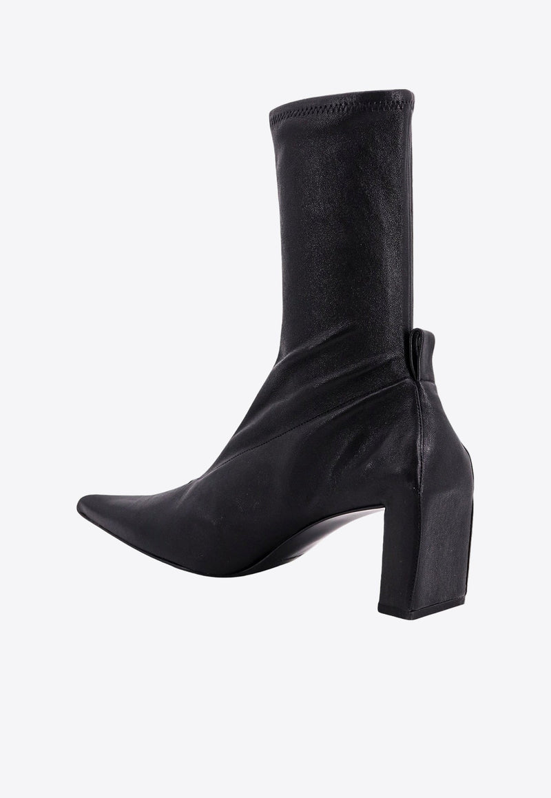 60 Pointed-Toe Leather Ankle Boots