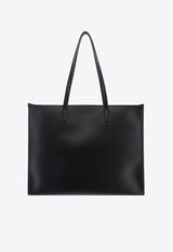 Logo Embossed Leather Tote Bag