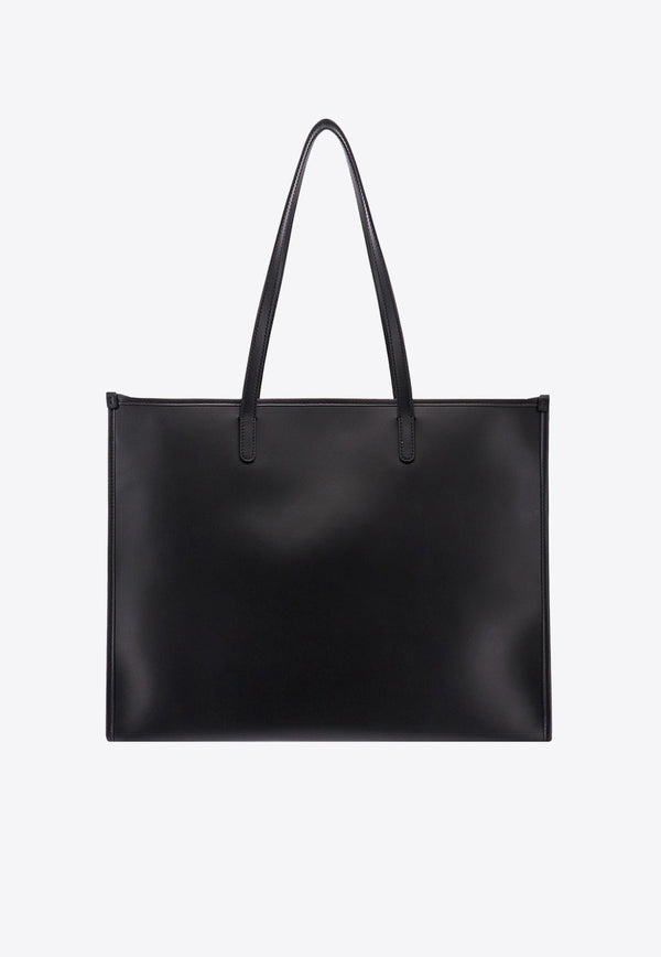 Logo Embossed Leather Tote Bag
