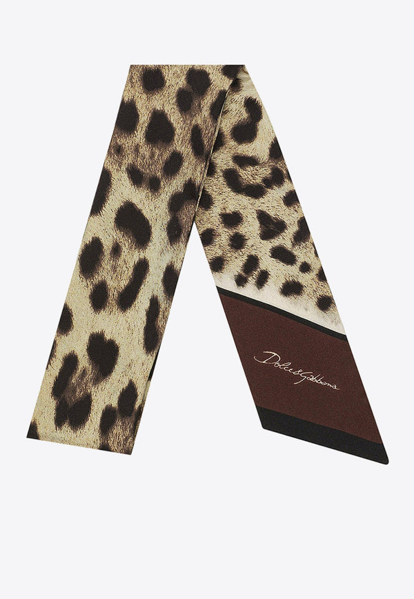 Leopard-Print Silk Headscarf
