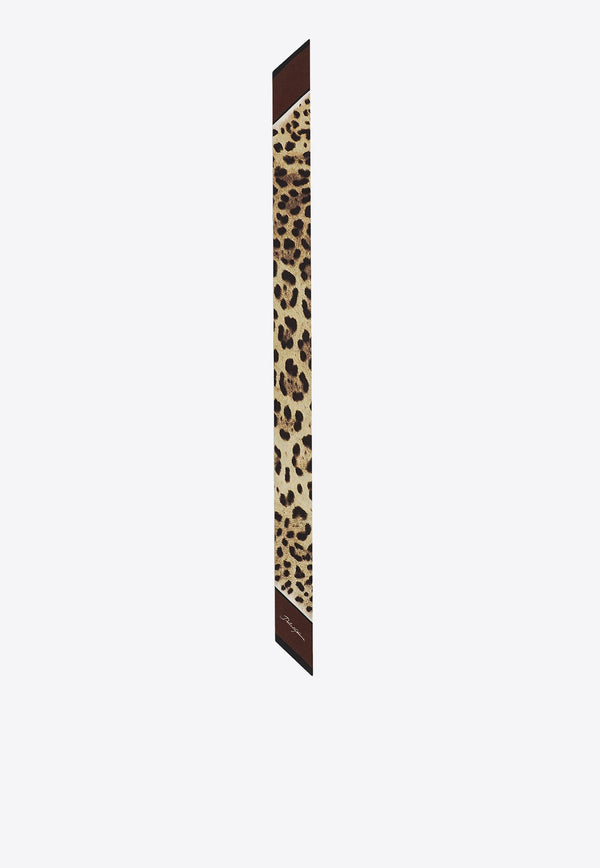 Leopard-Print Silk Headscarf