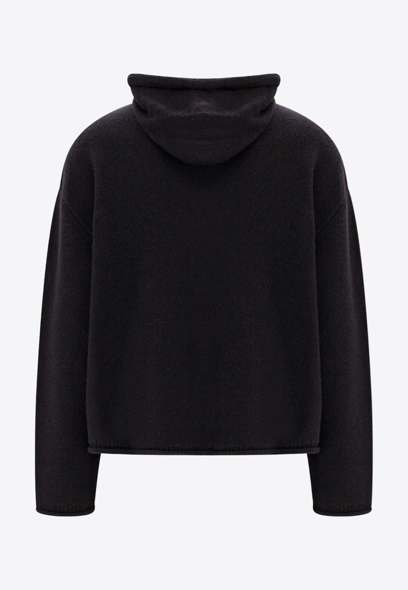 Logo Jacquard Hooded Sweater