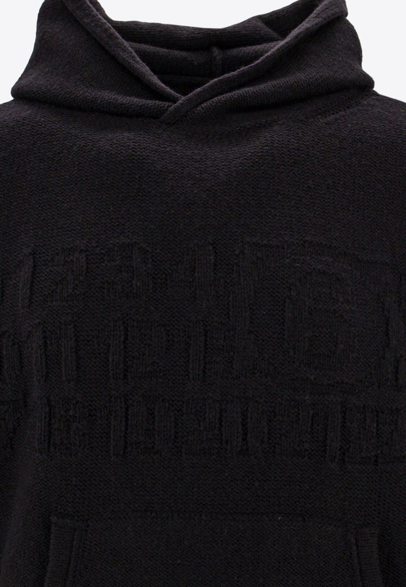 Logo Jacquard Hooded Sweater