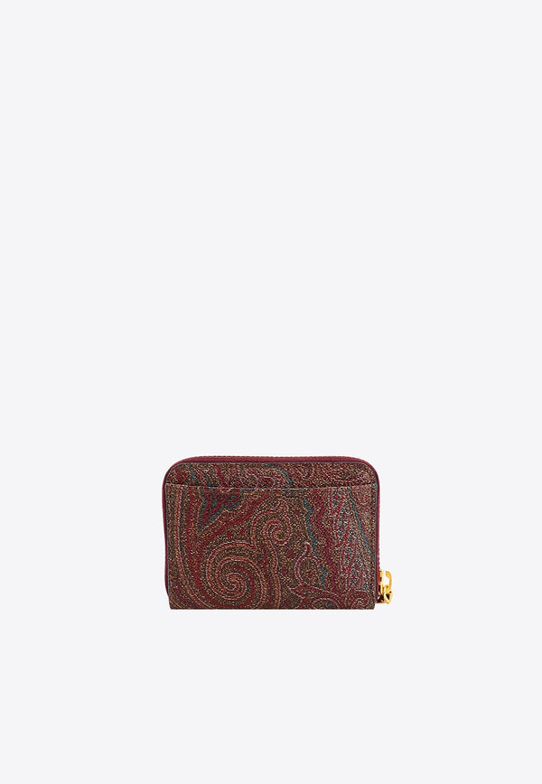 Paisley Jacquard Zip-Around Cardholder