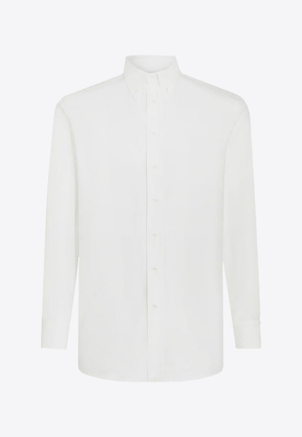 Logo Embroidered Button-Up Shirt