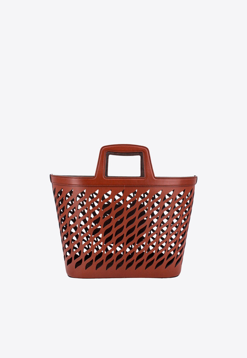 Medium Coffa Leather Tote Bag