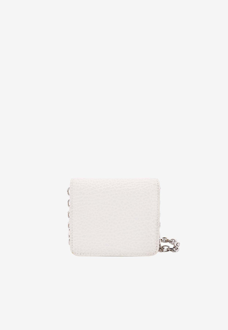 Four Stitch Grained Leather Chain Wallet