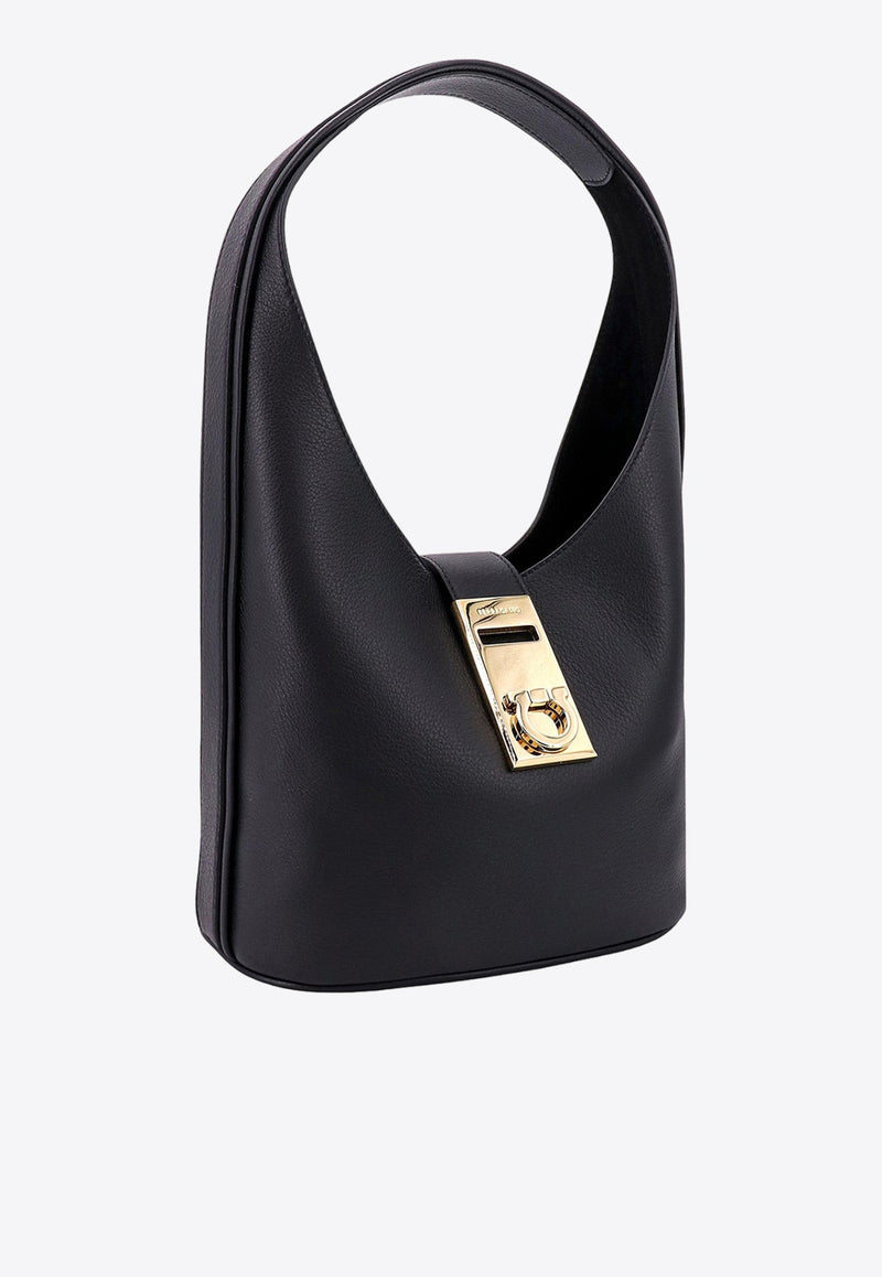 Medium Gancini Buckle Hobo Shoulder Bag