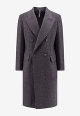 Martinafranca Houndstooth Wool-Blend Coat