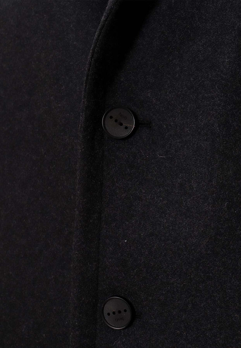 Single-Breasted Wool Coat