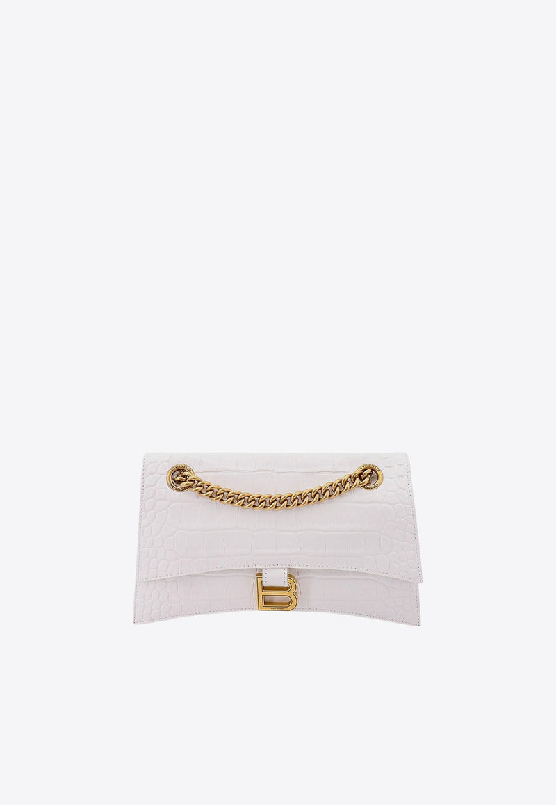 Small Crush Croc-Embossed Leather Shoulder Bag