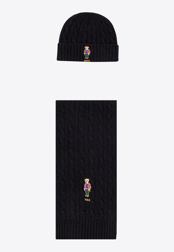 Logo-Embroidered Beanie and Scarf Set