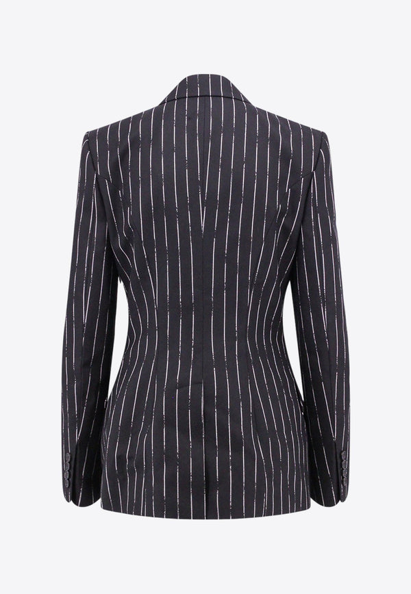 Double-Breasted Pinstripe Wool Blazer