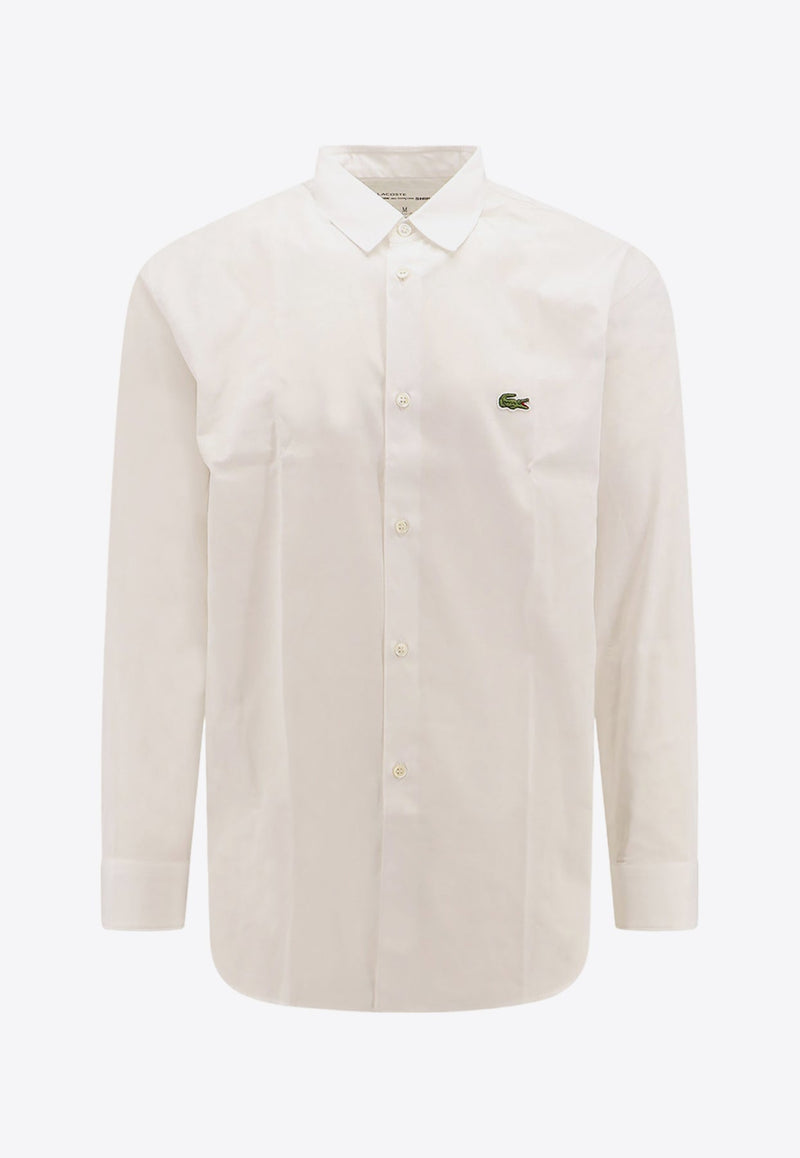 X Lacoste Logo Patch Long-Sleeved Shirt