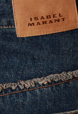 Narjis Frayed Mini Denim Skirt