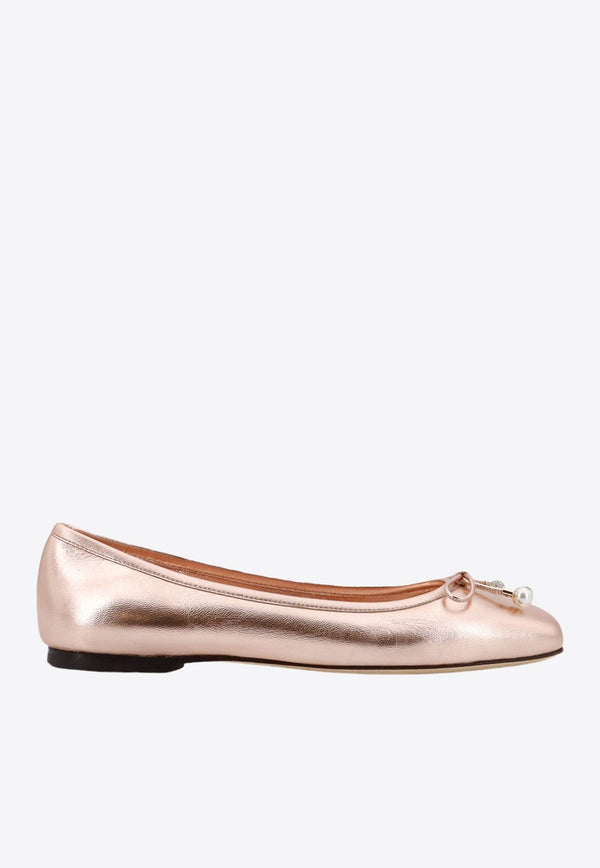 Elme Laminated Leather Ballerina Flats