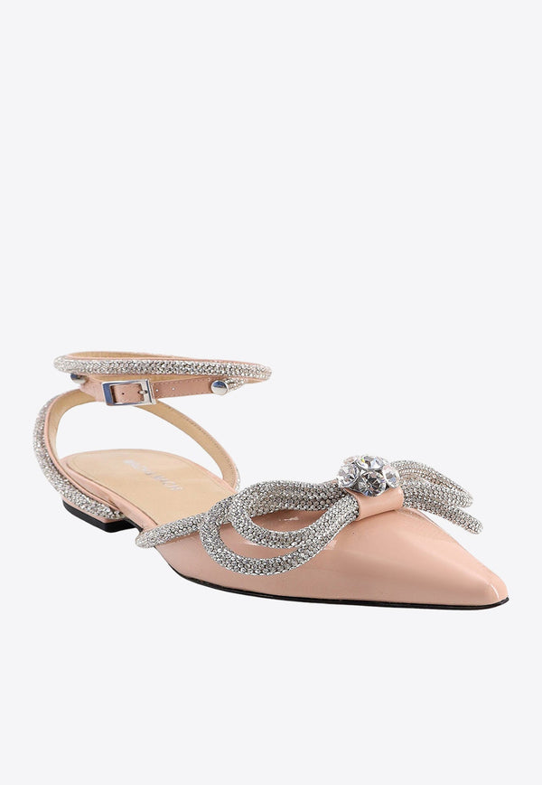 Double Bow Pointed-Toe Flats