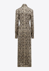 Python Print Maxi Shirt Dress