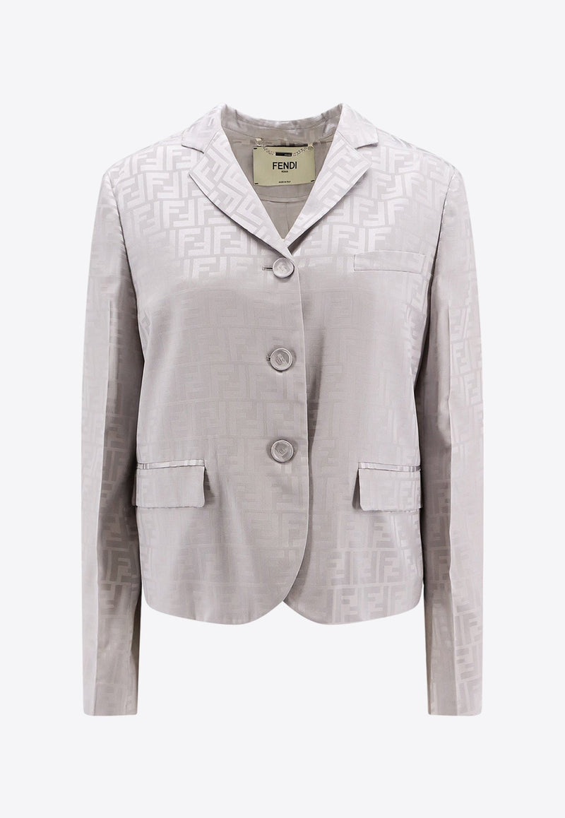 Single-Breasted Logo Jacquard Blazer