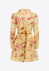 Matchmaker Floral Print Belted Mini Dress