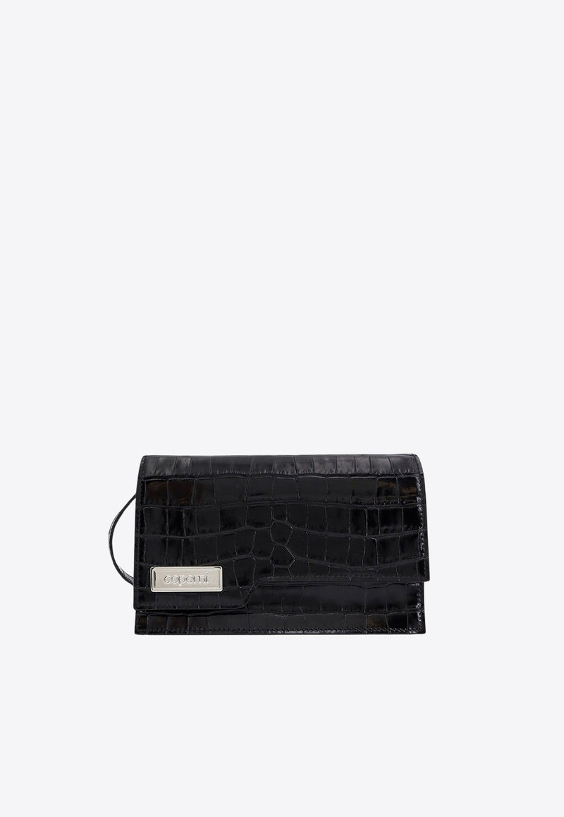 Mini Croco Folder Shoulder Bag