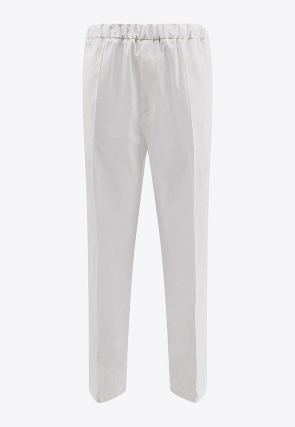 Raised-Seam Straight-Leg Pants