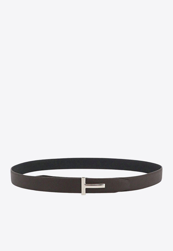 T Buckle Leather Belt