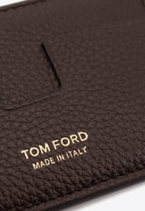 Stamped Logo Grained Leather Cardholder