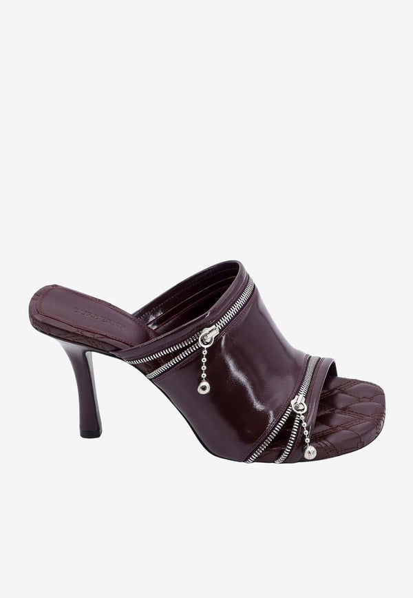 Peep 85 Glossy Leather Mules