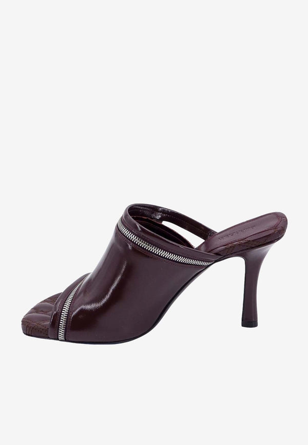 Peep 85 Glossy Leather Mules