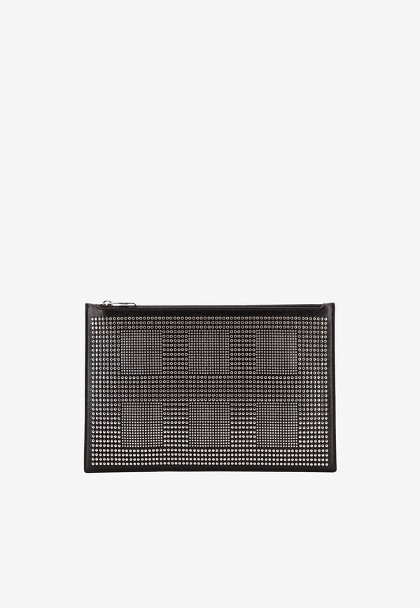 Studded Leather Pouch Bag
